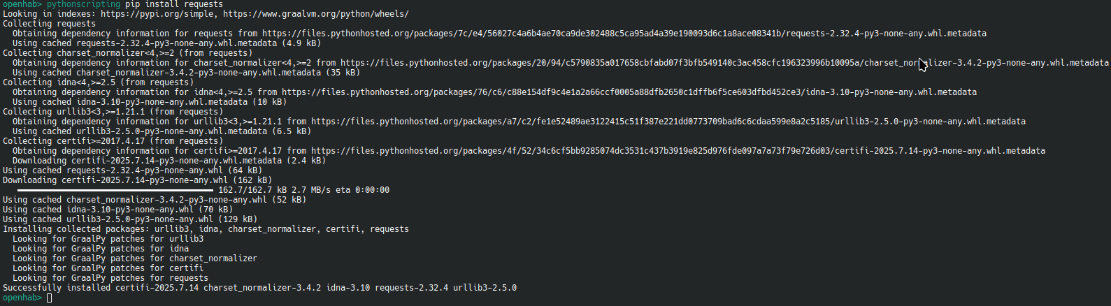 Pythonscripting pip install