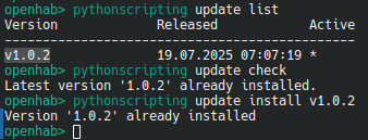 Pythonscripting update