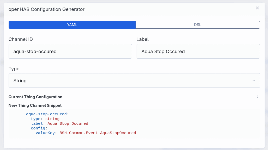 Monitor and Control UI - openHAB Configuration Generator